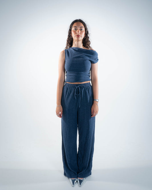 Asymmetric Co-ord Set Blue